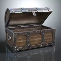 Vintage Wooden Storage Chest With Metal Hardware Open Lid And Soft Interior Lining