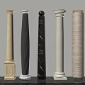 Different Design Columns With Various Colors Textures And Styles For Interior Decor 3d model