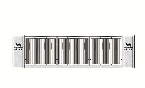 Modern wall, landscape wall, residential area wall, wrought iron wall, wall protection 3d model