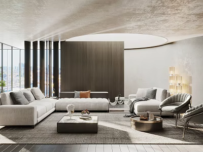 Modern Living Room Interior With Comfortable Sofa And Stylish Coffee Table 3d model