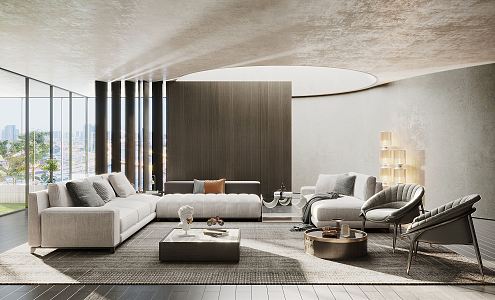 Modern Minotti living room 3d model