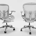 Ergonomic Mesh Back Office Chair With Adjustable Armrests Metal Base Wheels And Dual View Design