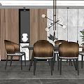 Modern Dining Table and Chair Combination Dining Table and Chair 3d model