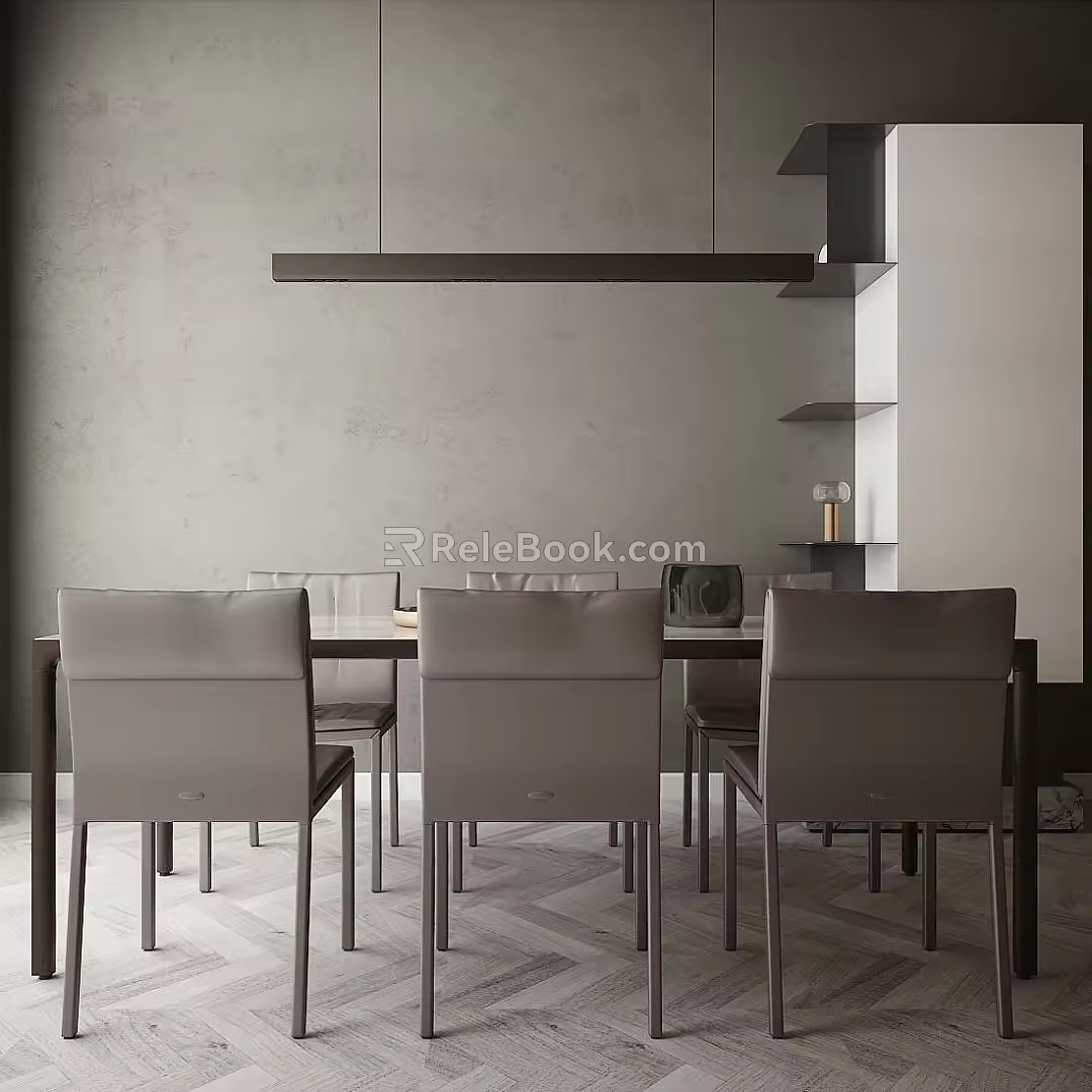 Modern Dining Table and Chair 3d model