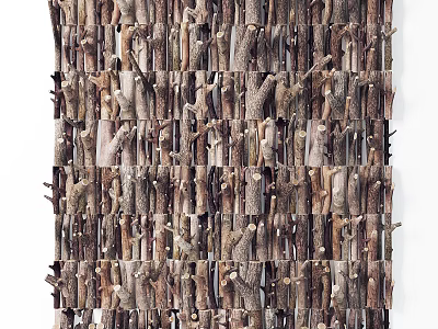 Rustic Wood Branch Wall Decor With Natural Textured Design For Home Interior 3d model