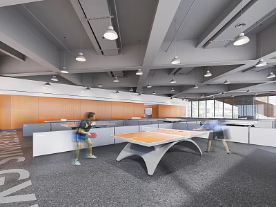 modern table tennis hall 3d model