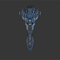 Futuristic Blue Sci Fi Spaceship With Intricate Metallic Structure And Detailed Design