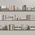 Neatly Arranged Books And Magazines On Light Colored Bookshelf With Decorative Items