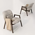 Modern Sofa Chair Single Person Sofa Casual Sofa Blanket 3d model