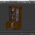 Wooden Curio Cabinet With Glass Doors Open Lower Cabinet Showcasing Books And Decorative Items