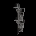 Modern Staircase Design Featuring Metal Railings And Open Multi Level Steps 3d model