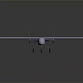 White Fixed Wing Drone With Propeller Landing Gear And Simple Design