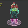 Captain America Game Movie Character In Blue Uniform Star Emblem Red Cape American Flag Base