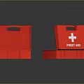Two Red First Aid Kits One Open and One Closed With White Cross
