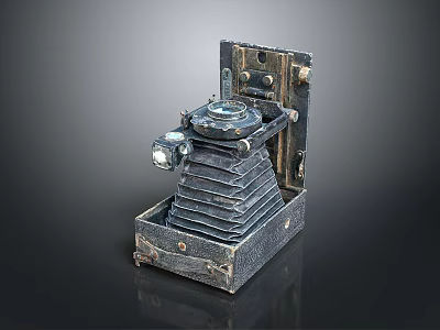 Vintage Folding Camera Classic Electronics Device With Retro Design And Old Fashioned Style 3d model