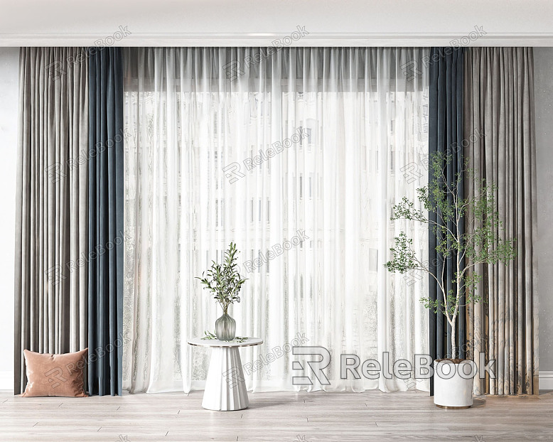 Modern Curtain Fabric Window Screen Curtain model