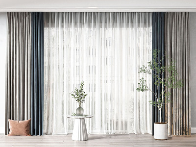 Modern Curtain Fabric Window Screen Curtain model