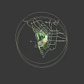 Aerial Urban Planning View With Tall Buildings River Bridge And Green Spaces