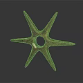 Ancient Rusted Bronze Star Shaped Artifact With Spiked Edges And Central Hole