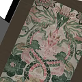 Decorative Square Carpet With Green Pink Floral Patterns For Living Room Floor