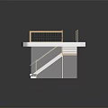 Modern Staircase Design With Wooden Railing Steps And Landing Platform Structure