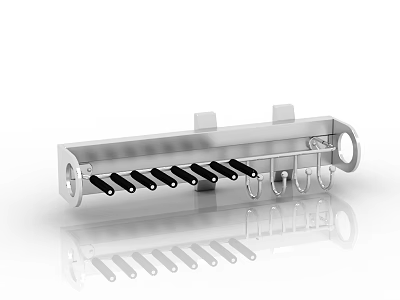 Wardrobe Metal Hook Rack With Multiple Hooks For Organizing Clothes And Accessories 3d model