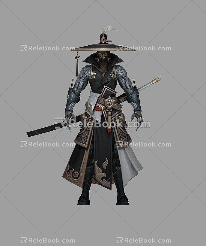 Realistic Japanese Ghost Samurai Toyo Samurai Assassin Killer Ninja Warrior 3d model