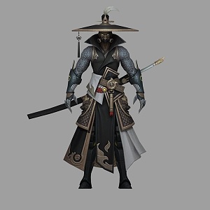 Realistic Japanese Ghost Samurai Toyo Samurai Assassin Killer Ninja Warrior 3d model