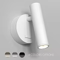 Modern White Wall Sconce with Sleek Cylindrical Design Illuminated on Gray Wall 3d model