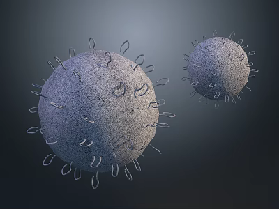 Spherical Virus Structure 3D Model With Protein Spikes And Microscopic Details 3d model