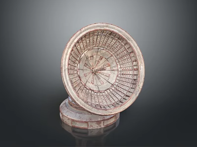 Antique Circular Object With Engraved Scales Intricate Patterns And Solid Base 3d model