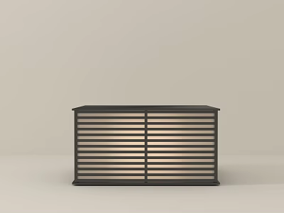 Modern Black Outdoor Light With Striped Metal Panels For Garden Patio Decoration 3d model