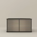 Modern Black Outdoor Light With Striped Metal Panels For Garden Patio Decoration