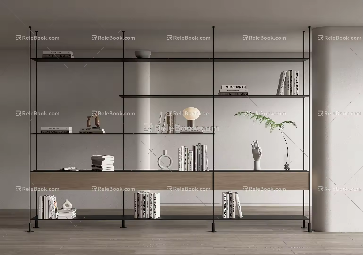Modern Bookshelf Display Rack Magazine Rack Storage Rack Book Ornaments 3d model