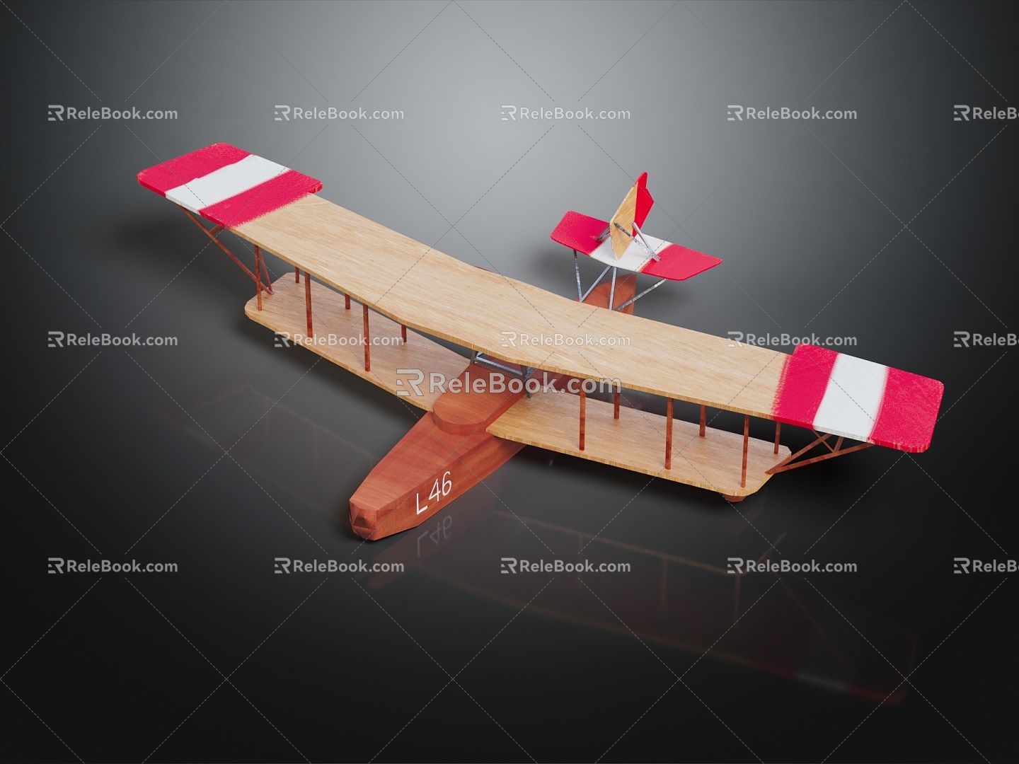 Modern Toy Plane Plane Glider Wooden Plane 3d model