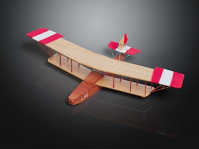 Modern Toy Plane Glider Wooden Plane 3d model