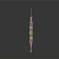 Red And White Tall Communication Tower With Antenna On Top And Multi Layer Design