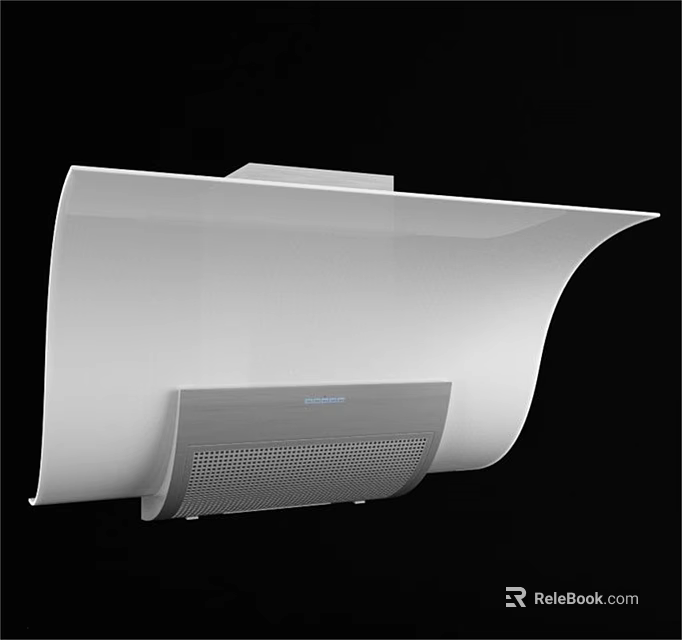 Modern Kitchen Range Hood with Sleek White Design and Efficient Ventilation System 3d model