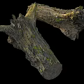 Natural Stone Wood Logs With Mossy Texture And Rustic Tree Stump Design 3d model