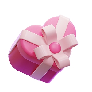 Modern Gift Box Valentine's Day Gift Box Cartoon Gift Box 3d model