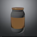 Contemporary Gray Jar Design Featuring Shiny Orange Metallic Band And Lid
