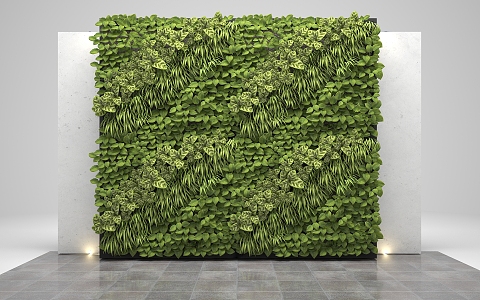 modern plant wall green plant wall plant wall vertical greening 3d model