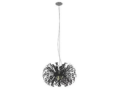Modern Black Metal Chandelier With Spherical Design And Decorative Numbers And Symbols 3d model