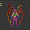 Golden Humanoid Sculpture With Multiple Mechanical Arms And Decorative Weapons