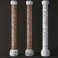 Chinese style column carved column 3d model
