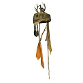 Traditional Fur Hats With Antler Decorations And Long Tassel Ornaments