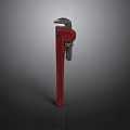 Red Adjustable Pipe Wrench Sturdy Plumbing Tool With Metal Jaws And Handle