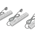 White Power Strip With Gray Power Cord Multiple Outlets And USB Ports