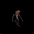 Red Metallic Robot Character With Glowing Body Parts Standing On Blue Backdrop