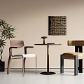 Modern Retro Wood Upholstered Table And Chair Set Perfect For Cozy Minimalist Home Leisure Corner